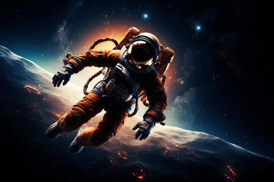 Astronaut in space, epic image. Generative AI