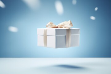 Levitating gift box. AI generated