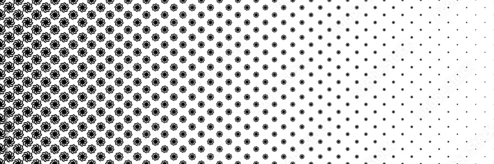 Poster horizontal black halftone of impeller design for pattern and background.