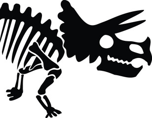Triceratops dinosaur Skeleton icon. © LifeisticAC