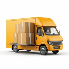 Obraz na płótnie Canvas Cargo Truck Car Delivery Isolated on White Background. Generative ai