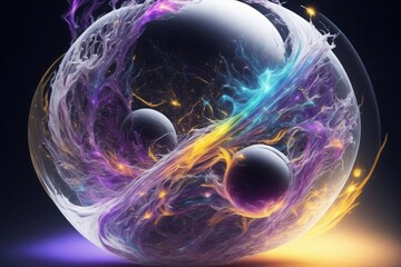 Abstract fractal background illustrating musical rhythm. Magical power melody. AI generated