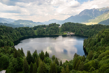Freibergsee near Oberstdorf from above, Germany