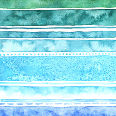 Abstract background with blue watercolor stripes