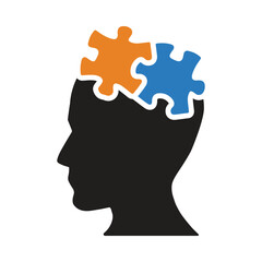 Creativity, head, idea, head, puzzles, People head with puzzles icon