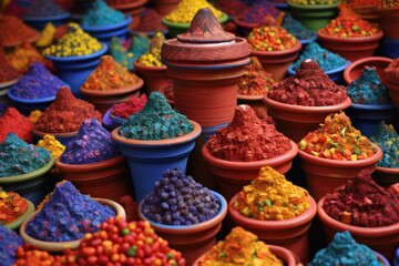 Fototapeta premium variety of whole spices on a rustic wooden table, created with generative ai