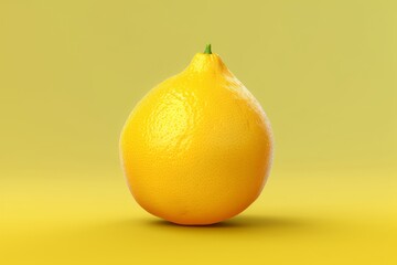 lemon on a yellow background close-up