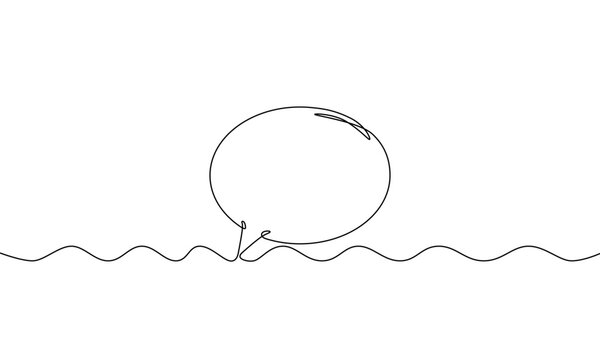 recommend clip art: Continuous line drawing of speech bubble. Business icon. Illustration vector of bubble chat. Object one line. Single line art 
