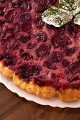 A Delicious Red Fruits Pie with Cherry and Blueberry Fruits, Braga, Portugal.