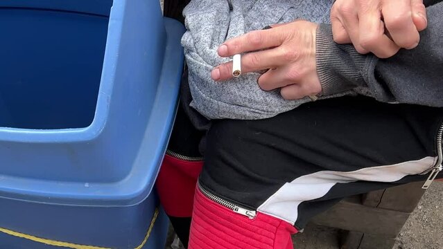 Life of homeless people in a big city Freedom of choice homeless in big city dirt slackers drugs Vancouver street Downtown Eastside Canada 2023