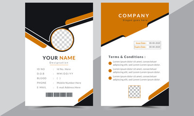 Modern and creative professional corporate id card template design for Office employee and Others.