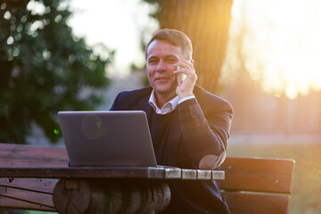 Man balances work and nature