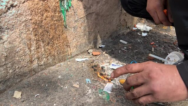 Life of homeless people in a big city Freedom of choice homeless in big city dirt slackers drugs Vancouver street Downtown Eastside Canada 2023