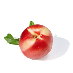 single nectarine on white background