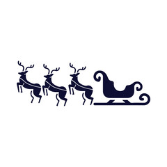 Sleigh Santa Claus, deer, Xmas Vehicle and deer icon