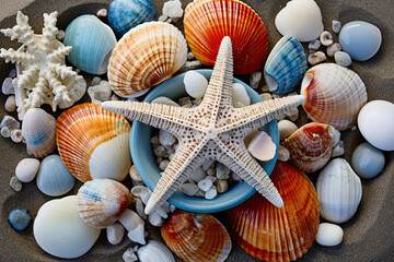 Coastal Treasures , Transparent background. generative AI
