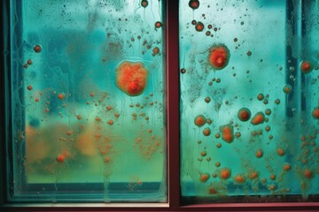 germs on window glass and edges, created with generative ai