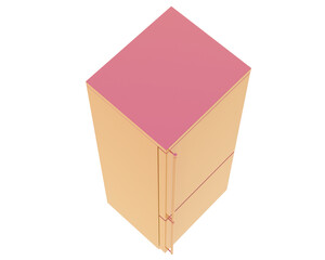 Fridge isolated on transparent background. 3d rendering - illustration
