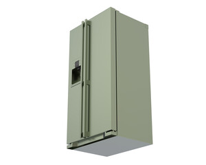 Fridge isolated on transparent background. 3d rendering - illustration