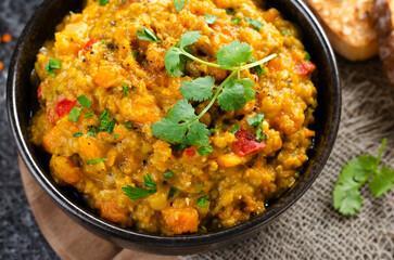 Red Lentils Indian Curry Dal, Lentil Dhal, Tasty Meal