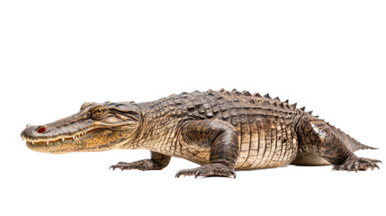 Fototapeta premium an American alligator (Alligator mississippiensis) full body 3/4 view in a Wildlife-themed, photorealistic illustration in a PNG format, cutout, and isolated. Generative AI