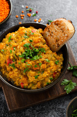 Red Lentils Indian Curry Dal, Lentil Dhal, Tasty Meal
