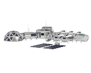 Space station isolated on transparent background. 3d rendering - illustration