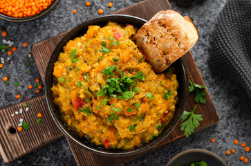 Red Lentils Indian Curry Dal, Lentil Dhal, Tasty Meal