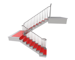 Stairs isolated on transparent background. 3d rendering - illustration