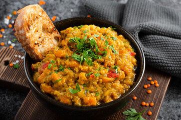 Red Lentils Indian Curry Dal, Lentil Dhal, Tasty Meal