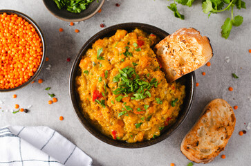Red Lentils Indian Curry Dal, Lentil Dhal, Tasty Meal