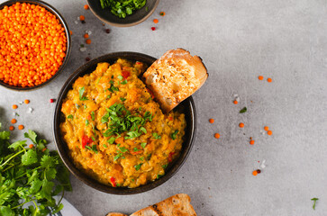 Red Lentils Indian Curry Dal, Lentil Dhal, Tasty Meal