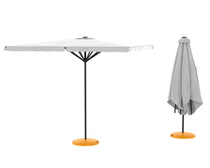 Beach umbrella isolated on transparent background. 3d rendering - illustration © Elscar Studios