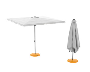 Beach umbrella isolated on transparent background. 3d rendering - illustration