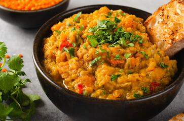 Red Lentils Indian Curry Dal, Lentil Dhal, Tasty Meal