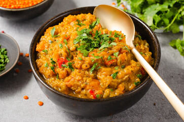 Red Lentils Indian Curry Dal, Lentil Dhal, Tasty Meal