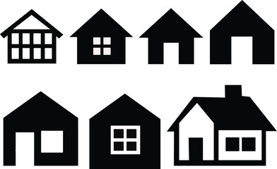 House Icon Set. Home vector symbol icons representing house Vector House and home simple symbols icons isolated on a white background. House icons sign. group, collection, list