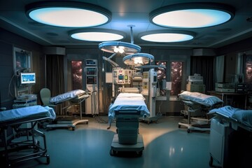 sterile operating room setup for eye, created with generative ai