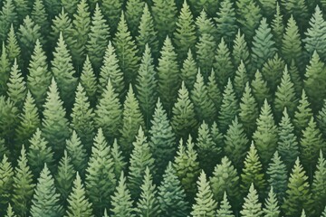 Fototapeta premium A forest depicted from above in a painting. (Generative AI)