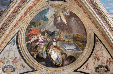 Tuinposter NAPLES, ITALY - APRIL 23, 2023: The  fresco of Gideon's Fleece in the church Chiesa di San Giovanni a Carbonara by unknown mannerist painter from years (1570 - 1575). © Renáta Sedmáková