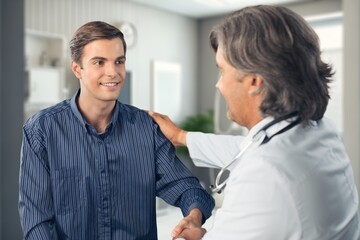 Doctor and patient at the hospital. Healthcare concept.