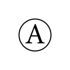 Letter A In The Circle Vector Icon