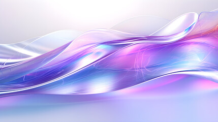 abstract lilac translucent waves of iridescent glitter creased film, generative ai