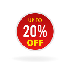 Sale label up to 20% off, Final sale