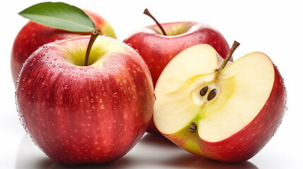 red apples isolated on white