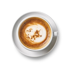  Cup of coffee latte isolated on free PNG backgroud.
