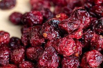 Dried red cranberries with sugar syrup