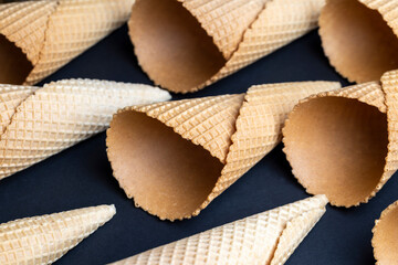 Waffle cones for ice cream