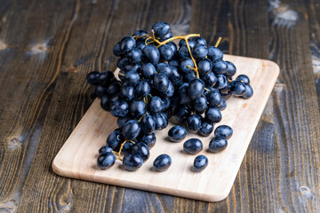 Blue grapes grown in a home vineyard