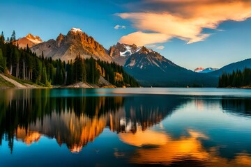 lake reflection generated ai